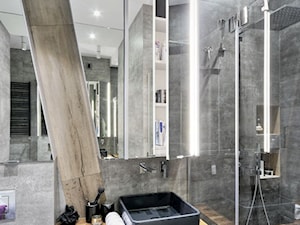 z ukosa - Mała bez okna z lustrem łazienka, styl minimalistyczny - zdjęcie od Fabryka Nastroju Izabela Szewc