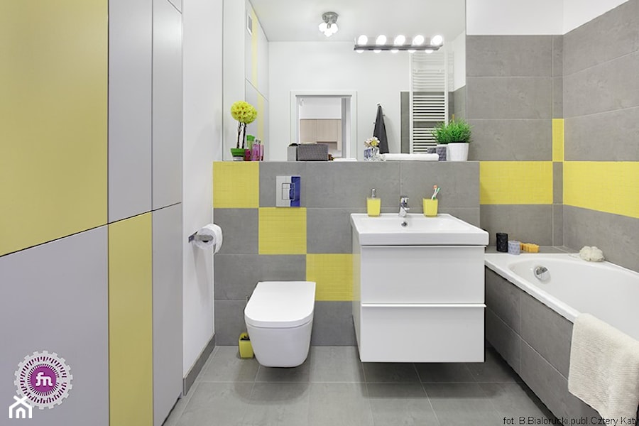 Ożywcza limonka - Średnia bez okna łazienka, styl minimalistyczny - zdjęcie od Fabryka Nastroju Izabela Szewc