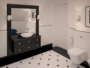 Stylowe szarości - Średnia na poddaszu łazienka, styl tradycyjny - zdjęcie od Fabryka Nastroju Izabela Szewc