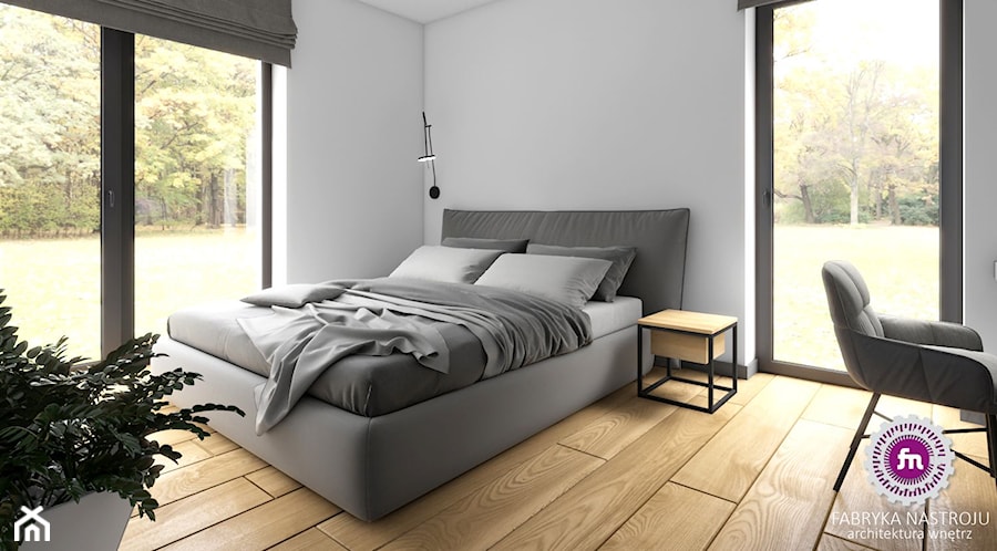 Dom z betonem - Sypialnia, styl minimalistyczny - zdjęcie od Fabryka Nastroju Izabela Szewc