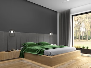 Dom z betonem - Średnia biała czarna sypialnia, styl tradycyjny - zdjęcie od Fabryka Nastroju Izabela Szewc
