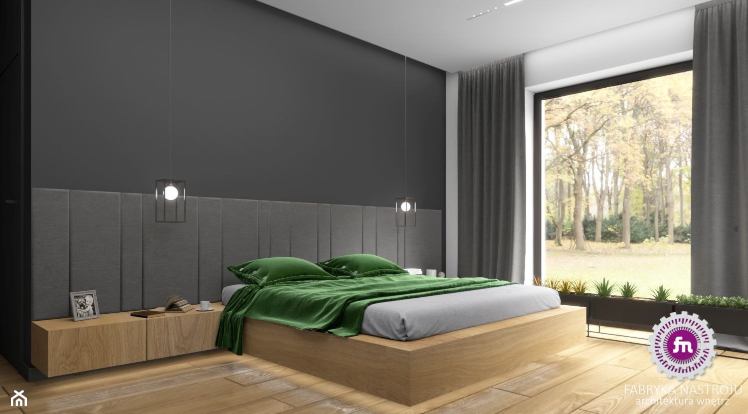 Dom z betonem - Średnia biała czarna sypialnia, styl tradycyjny - zdjęcie od Fabryka Nastroju Izabela Szewc - Homebook