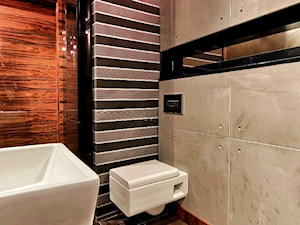 Beton architektoniczny w łazience - Mała bez okna z punktowym oświetleniem łazienka, styl nowoczesny - zdjęcie od Elkamino Dom