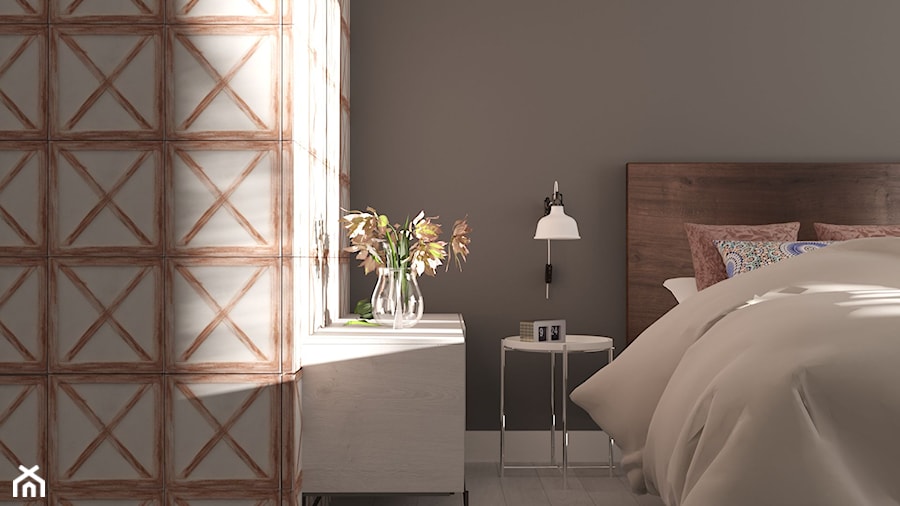 Aranżacje - Mała czarna sypialnia, styl minimalistyczny - zdjęcie od Elkamino Dom