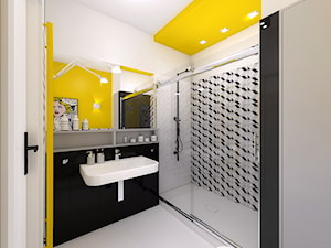 Projekt mieszkania dla singla - Średnia bez okna jako pokój kąpielowy łazienka, styl nowoczesny - zdjęcie od Free Form Pracownia Architektoniczna