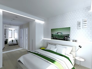 Projekt mieszkania dla singla - Sypialnia, styl nowoczesny - zdjęcie od Free Form Pracownia Architektoniczna