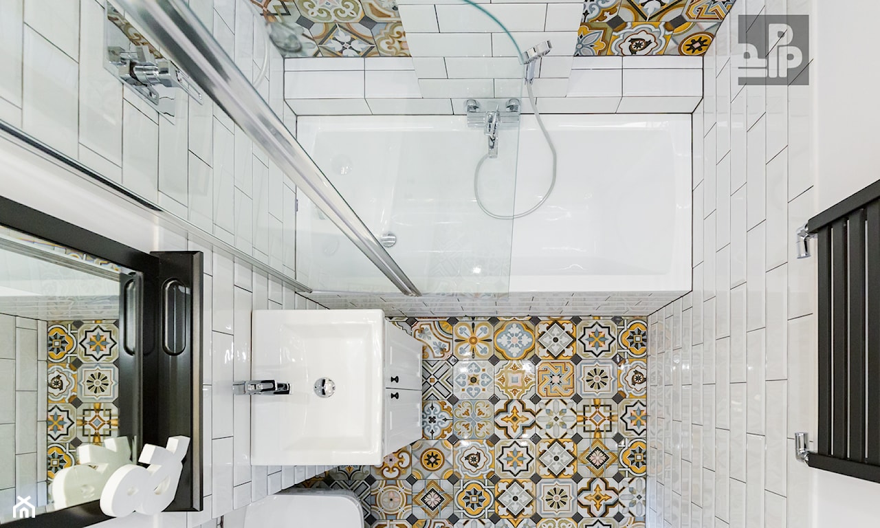 łazienka z modnym motywem patchwork