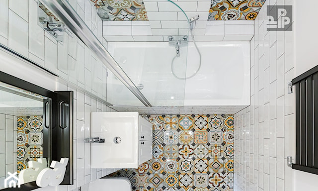 łazienka z modnym motywem patchwork