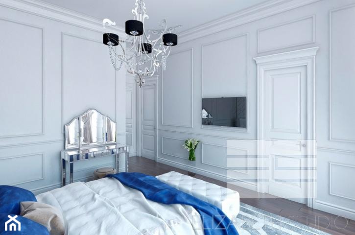 Wnętrza w stylu Modern Classic - Duża biała sypialnia, styl glamour - zdjęcie od PRIMAVERA-HOME.COM