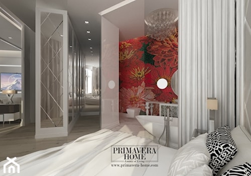 Łazienka w stylu Glamour z obrazem z mozaiki - Mała z marmurową podłogą łazienka, styl glamour - zdjęcie od PRIMAVERA-HOME.COM