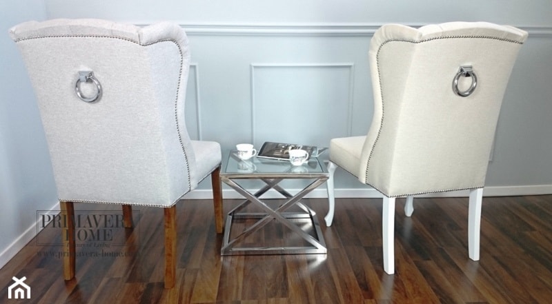 Krzesła tapicerowane z kplatką w stylu Prowansalskim Shabby chic - Jadalnia, styl prowansalski - zdjęcie od PRIMAVERA-HOME.COM - Homebook