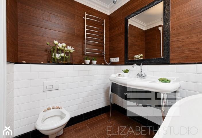 Wnętrza w stylu Modern Classic - Mała bez okna z lustrem łazienka, styl glamour - zdjęcie od PRIMAVERA-HOME.COM