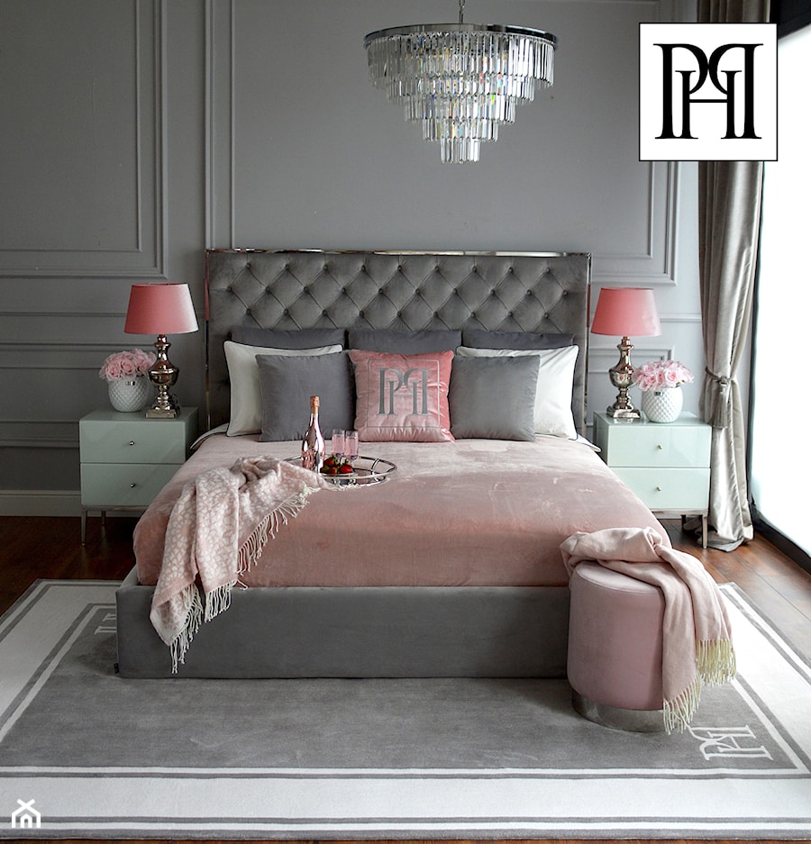 Elegancka sypialnia glamour w stylu Nowojorskim - zdjęcie od PRIMAVERA-HOME.COM