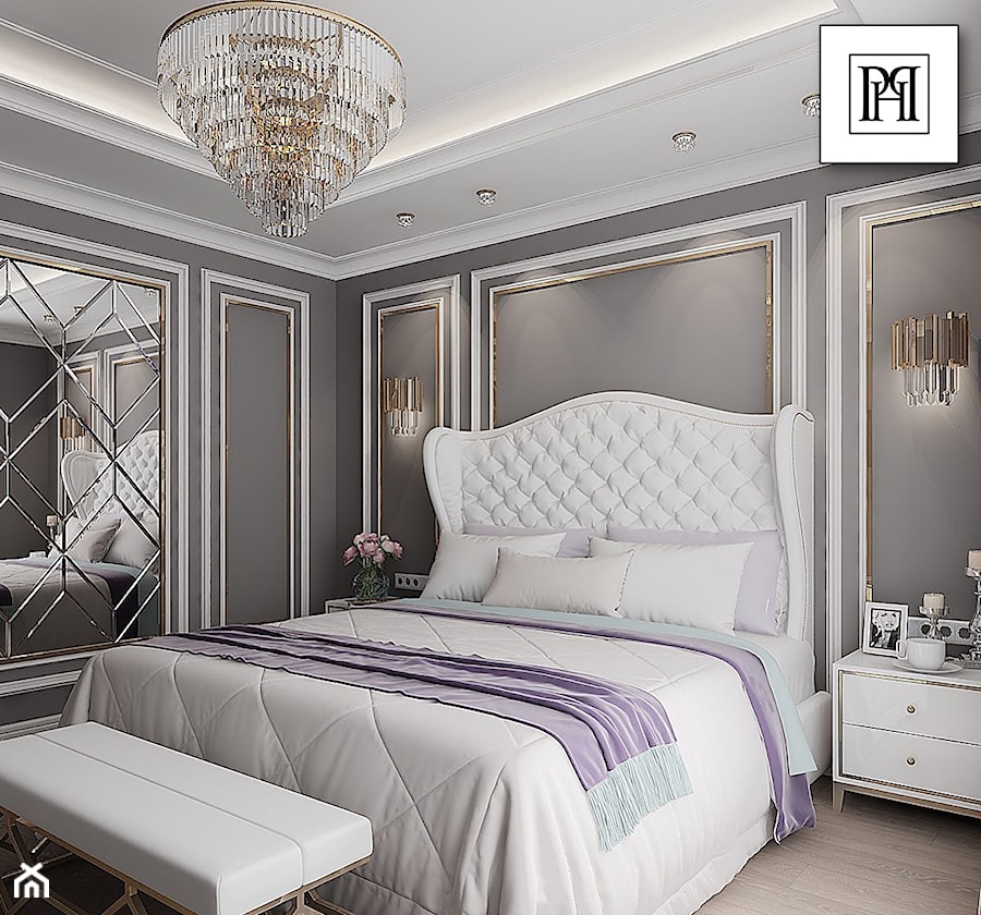 Nowoczesna elegancka sypialnia w stylu Glamour - zdjęcie od PRIMAVERA-HOME.COM