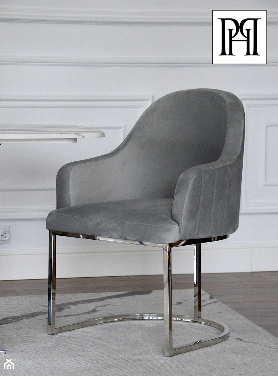 Meble tapicerowane - szare nowoczesne krzesła w stylu Glamour - zdjęcie od PRIMAVERA-HOME.COM