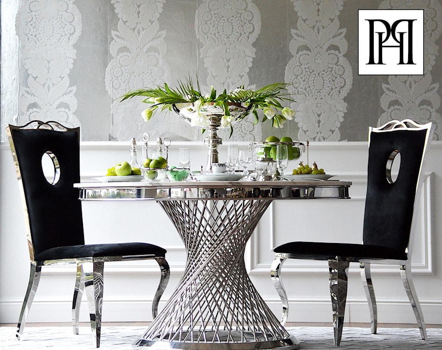 Meble tapicerowane - nowoczesne stalowe krzesło w stylu Glamour - zdjęcie od PRIMAVERA-HOME.COM