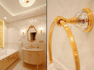 Łazienka w stylu Glamour z obrazem z mozaiki - Średnia z punktowym oświetleniem łazienka, styl glamour - zdjęcie od PRIMAVERA-HOME.COM