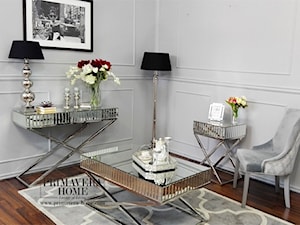 Meble lustrzane w stylu nowojorskim - Biały salon, styl glamour - zdjęcie od PRIMAVERA-HOME.COM