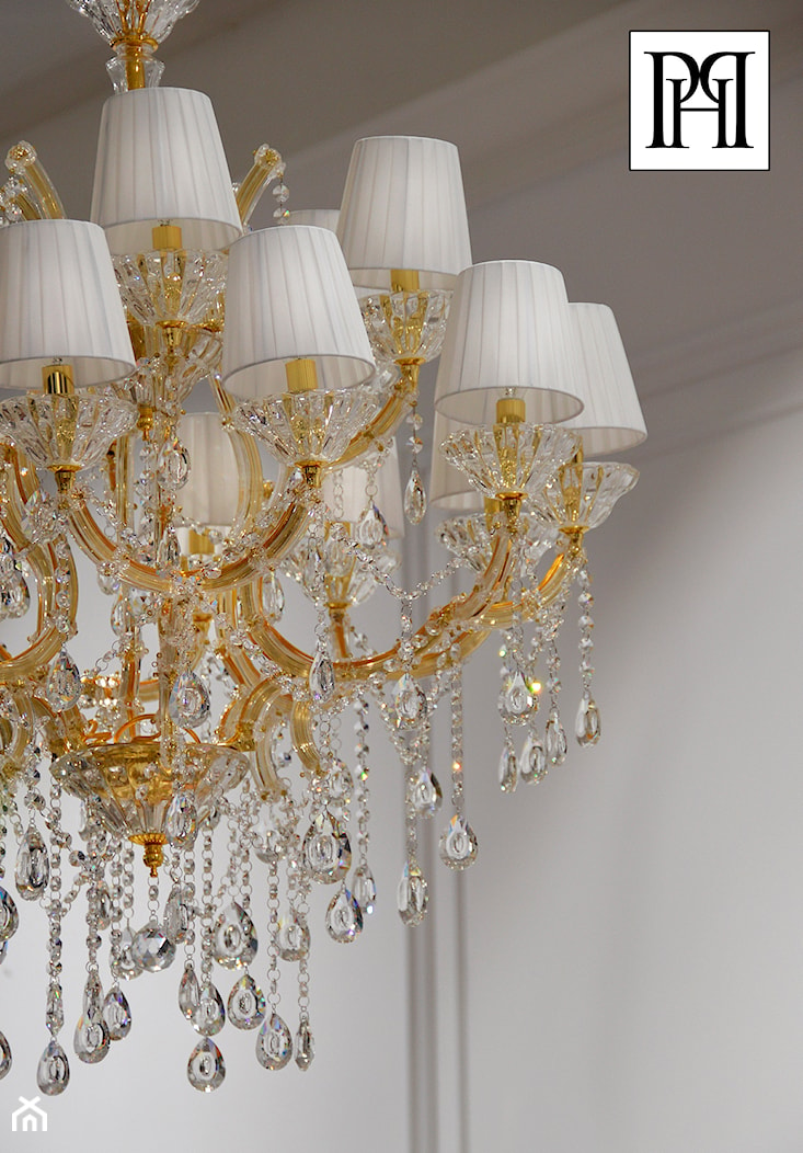 Nowoczesne oświetlenie - złoty kryształowy żyrandol w stylu Glamour - zdjęcie od PRIMAVERA-HOME.COM - Homebook
