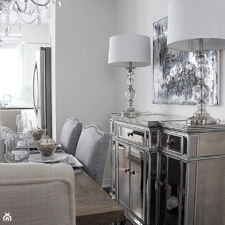 Komoda Lustrzana szafka nowoczesna srebrna styl glamour BEVERLY HILLS - zdjęcie od PRIMAVERA-HOME.COM