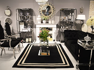 Aranżacja salonu glamour z kominkiem - zdjęcie od PRIMAVERA-HOME.COM