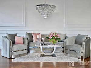 Żyrandol glamour kryształowy okrągły, nowoczesny lampa wisząca, srebrny GLAMOUR - zdjęcie od PRIMAVERA-HOME.COM