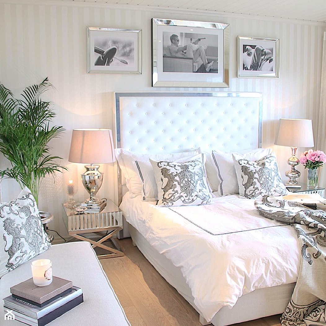 Łóżka tapicerowane w stylu nowojorskim i glamour - Średnia sypialnia, styl glamour - zdjęcie od PRIMAVERA-HOME.COM - Homebook