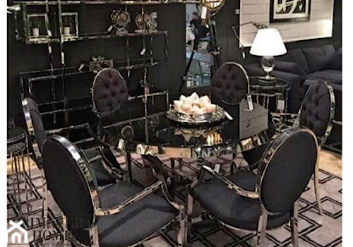 Wnętrza w stylu Modern Classic - Średnia czarna jadalnia w salonie, styl glamour - zdjęcie od PRIMAVERA-HOME.COM
