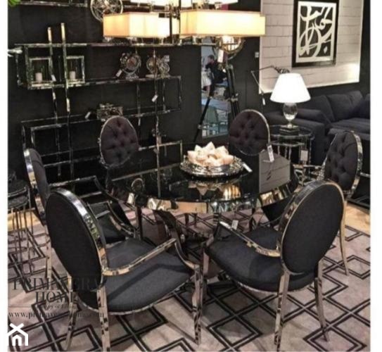 Wnętrza w stylu Modern Classic - Średnia czarna jadalnia w salonie, styl glamour - zdjęcie od PRIMAVERA-HOME.COM