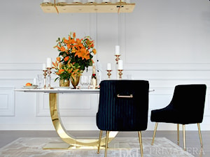 Nowoczesna jadalnia w stylu Glamour - meble do jadalni - stół krzesło żyrandol glamour - zdjęcie od PRIMAVERA-HOME.COM