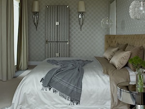 Apartament w stulu Nowojorskim i glamour - luksusowe wnetrza: salon, sypialnia - Średnia szara sypialnia, styl glamour - zdjęcie od PRIMAVERA-HOME.COM
