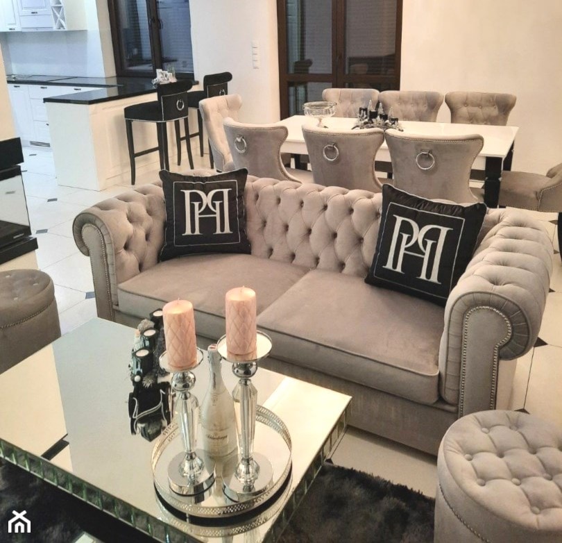 Nowoczesny salon w stylu Glamour - aranżacja klientki Primavera Home - zdjęcie od PRIMAVERA-HOME.COM