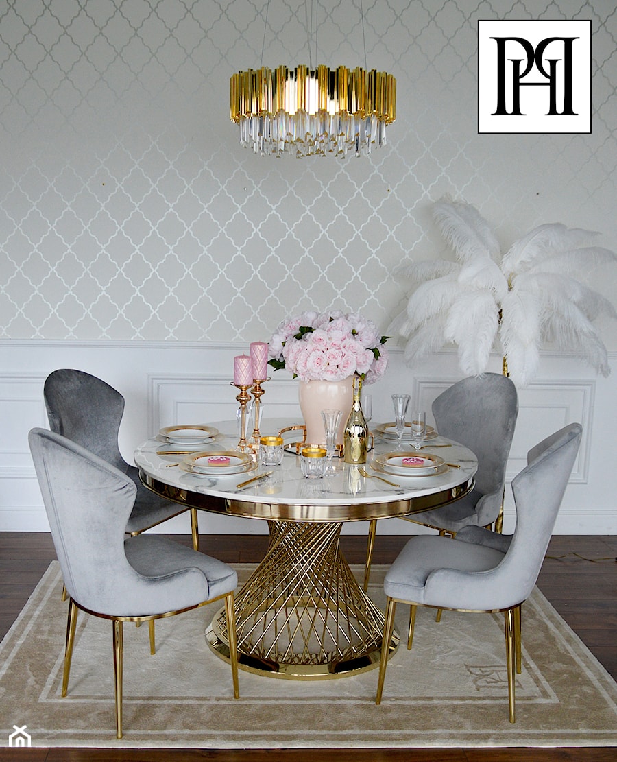 Nowoczesne oświetlenie - złoty kryształowy nowoczesny żyrandol w stylu Glamour - zdjęcie od PRIMAVERA-HOME.COM