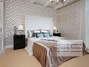 Wnętrza w stylu Modern Classic - Mała szara sypialnia, styl glamour - zdjęcie od PRIMAVERA-HOME.COM