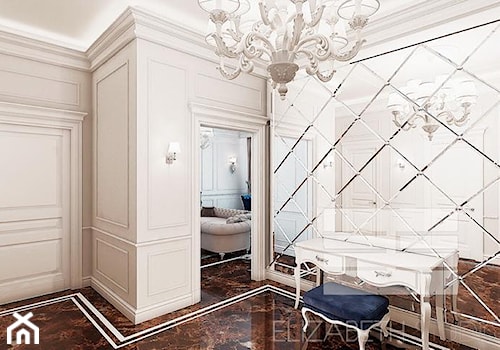 Wnętrza w stylu Modern Classic - Średni beżowy z marmurem na podłodze hol / przedpokój, styl glamour - zdjęcie od PRIMAVERA-HOME.COM