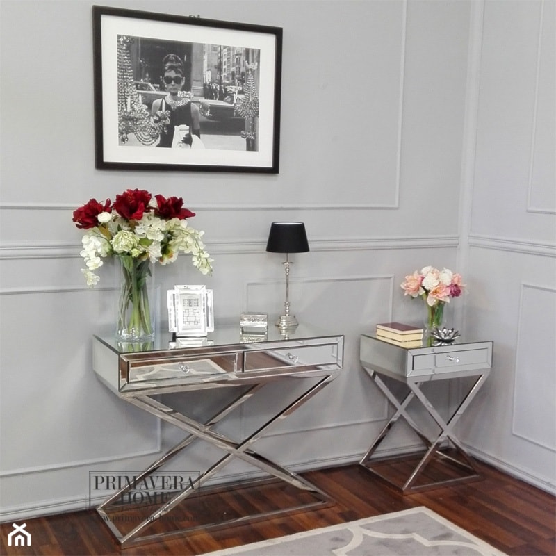 Meble lustrzane w stylu nowojorskim - Biały salon, styl glamour - zdjęcie od PRIMAVERA-HOME.COM