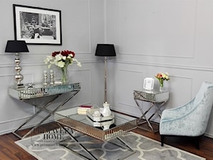 Meble lustrzane w stylu nowojorskim - Mały szary salon, styl glamour - zdjęcie od PRIMAVERA-HOME.COM