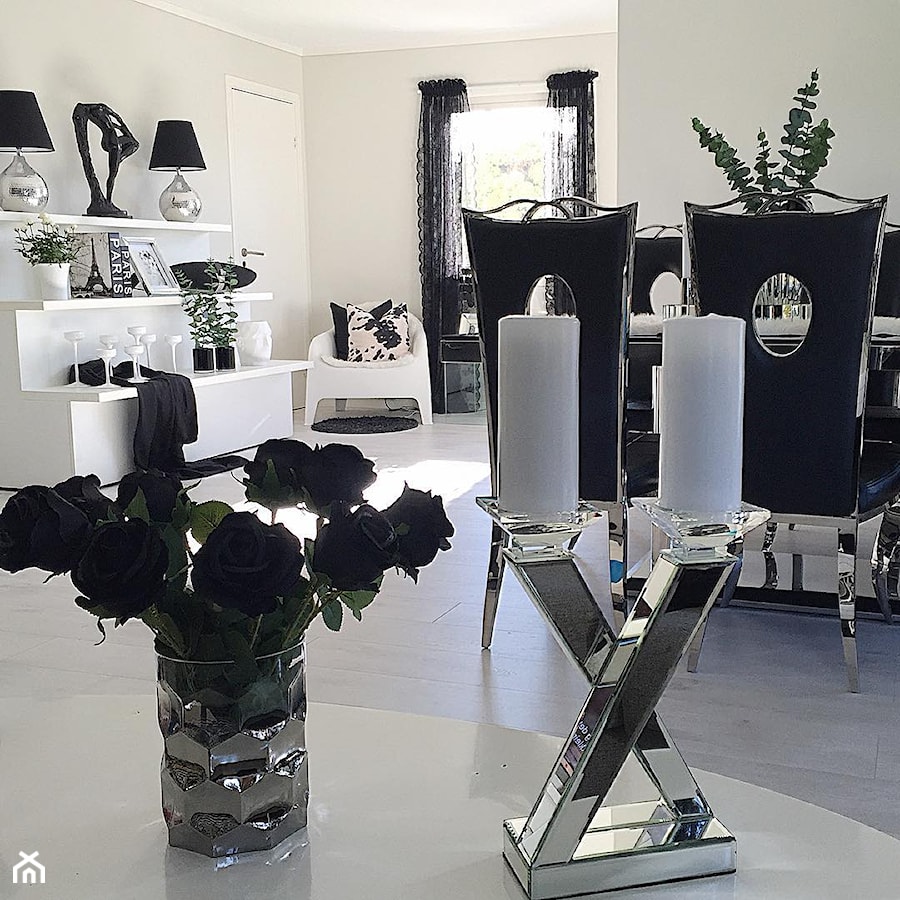 Salon w stylu Glamour - Średnia szara jadalnia, styl glamour - zdjęcie od PRIMAVERA-HOME.COM