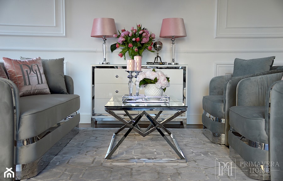 Nowoczesna sofa tapicerowany glamour - salon w stylu glamour - zdjęcie od PRIMAVERA-HOME.COM