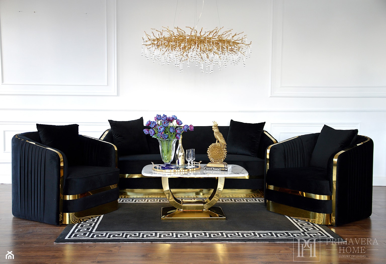 Salon w stylu Art Deco - meble art deco - stolik kawowy glamour - zdjęcie od PRIMAVERA-HOME.COM - Homebook