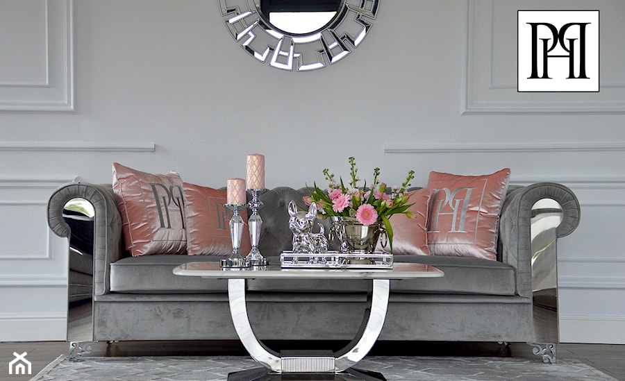 Meble tapiecerowane - szara elefancka sofa w stylu Glamour - zdjęcie od PRIMAVERA-HOME.COM