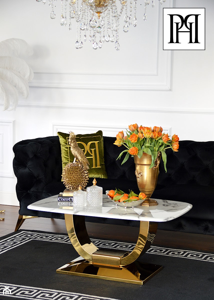 Meble tapicerowane - czarna elegancka sofa w stylu Glmaour - zdjęcie od PRIMAVERA-HOME.COM