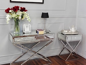 Meble lustrzane w stylu nowojorskim - Mały średni biały salon, styl glamour - zdjęcie od PRIMAVERA-HOME.COM