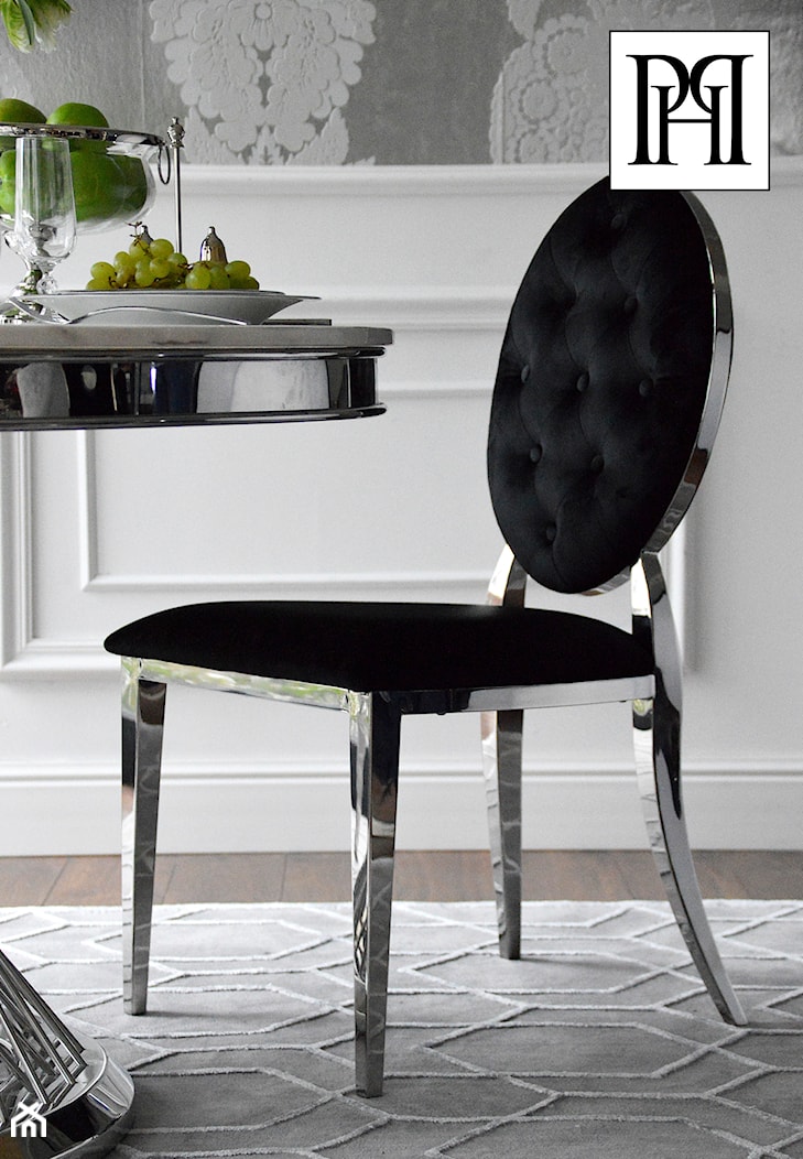 Meble tapicerowane - nowoczesne stalowe krzesło w stylu Glamour - zdjęcie od PRIMAVERA-HOME.COM - Homebook