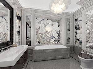 Wnętrza w stulu nowojorskim. Meble lustrzane i tapicerowane z naszej oferty. - Średnia łazienka, styl glamour - zdjęcie od PRIMAVERA-HOME.COM