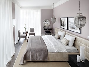 Wnętrza w Stylu Nowojorskim - Średnia fioletowa sypialnia, styl glamour - zdjęcie od PRIMAVERA-HOME.COM