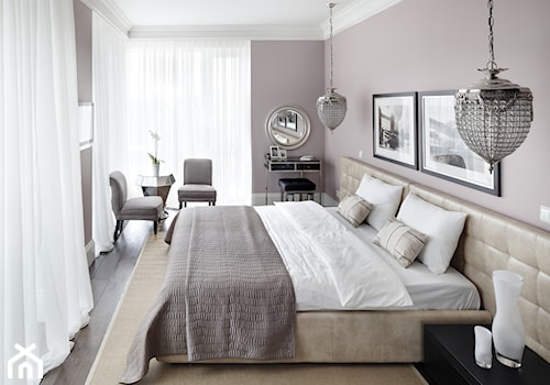 Wnętrza w Stylu Nowojorskim - Średnia fioletowa sypialnia, styl glamour - zdjęcie od PRIMAVERA-HOME.COM