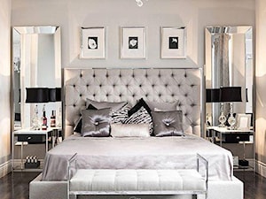 Sypialnia w stylu Modern Classic - Średnia szara sypialnia, styl glamour - zdjęcie od PRIMAVERA-HOME.COM