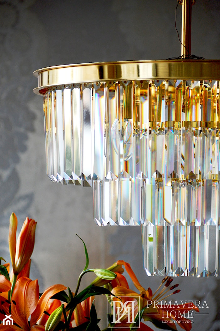 Oświetlenie do salonu jadalni glamour - kryształowy żyrandol glamour - zdjęcie od PRIMAVERA-HOME.COM - Homebook
