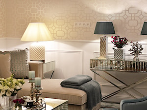 Inspiracja wystroju mieszkania w stylu nowojorskim - Beżowy biały salon - zdjęcie od PRIMAVERA-HOME.COM